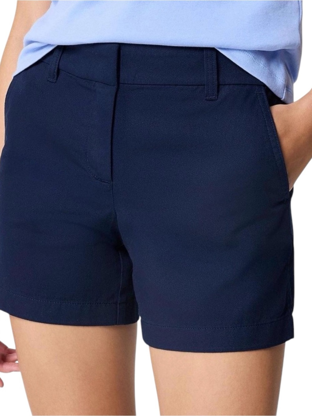NEW NWT Ann Taylor Sz 8 Navy Linen Cotton Textured Tailored Shorts $54.99 Tag